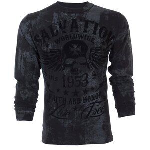 Archaic Affliction Men's Thermal Shirt BLACK TIDE